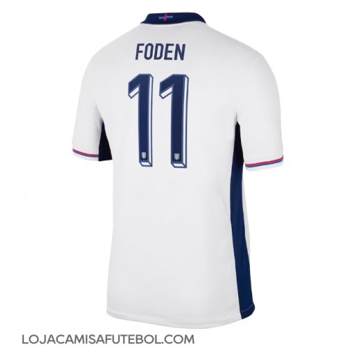 Camisa de Futebol Inglaterra Phil Foden #11 Equipamento Principal Europeu 2024 Manga Curta